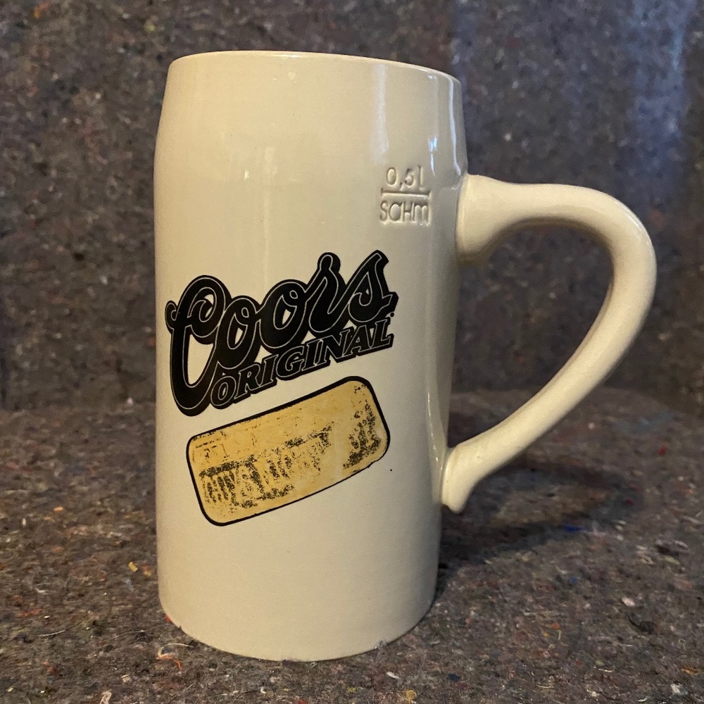 RARE Vintage Coors .5L Beer Stein - Made in Germany 1990s